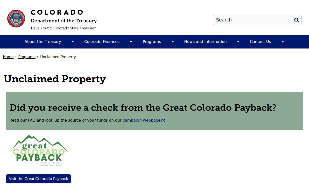 Grand Junction residents directory Colorado unclaimed property search