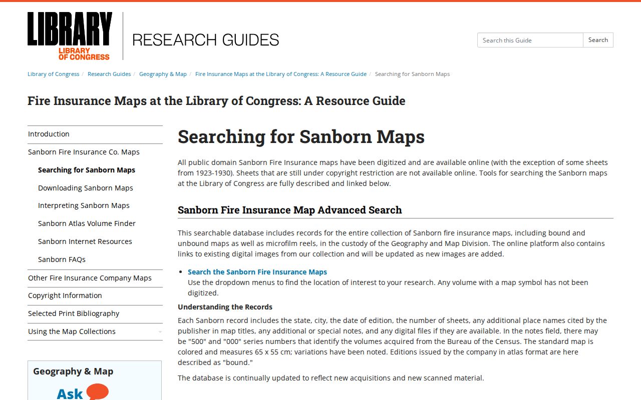 Grand Junction previous residents Sanborn map research guide