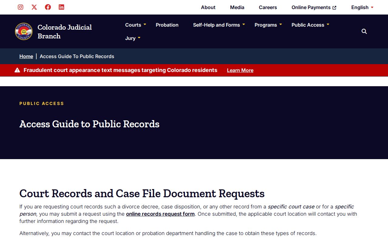 Grand Junction resident lookup Colorado Judicial Branch records access