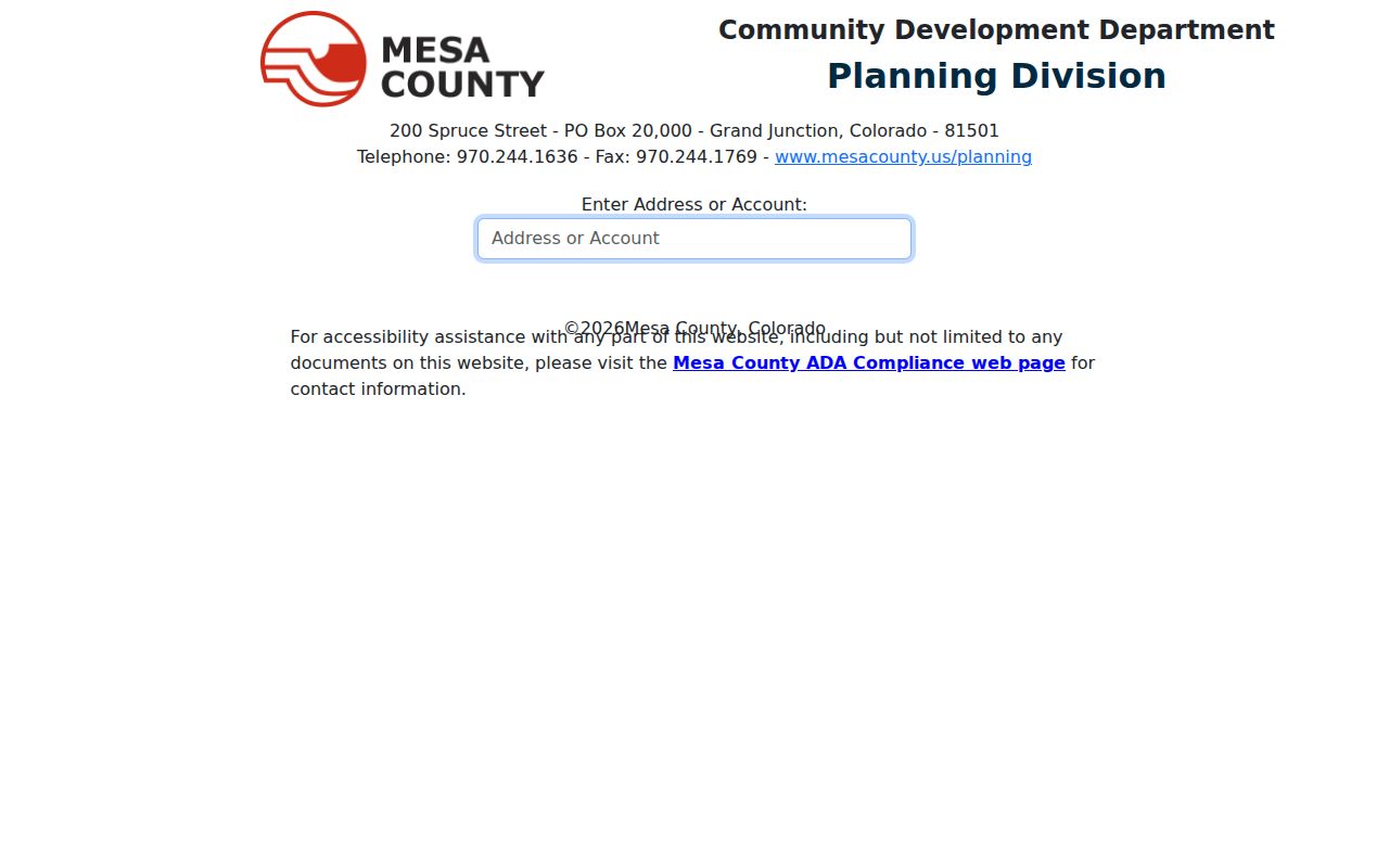 Grand Junction ZIP code directory Mesa District Lookup map